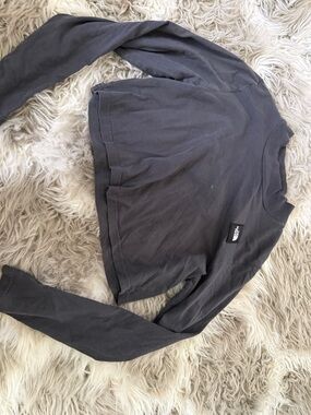 The North Face Charcoal Crewneck Crop Longsleeve